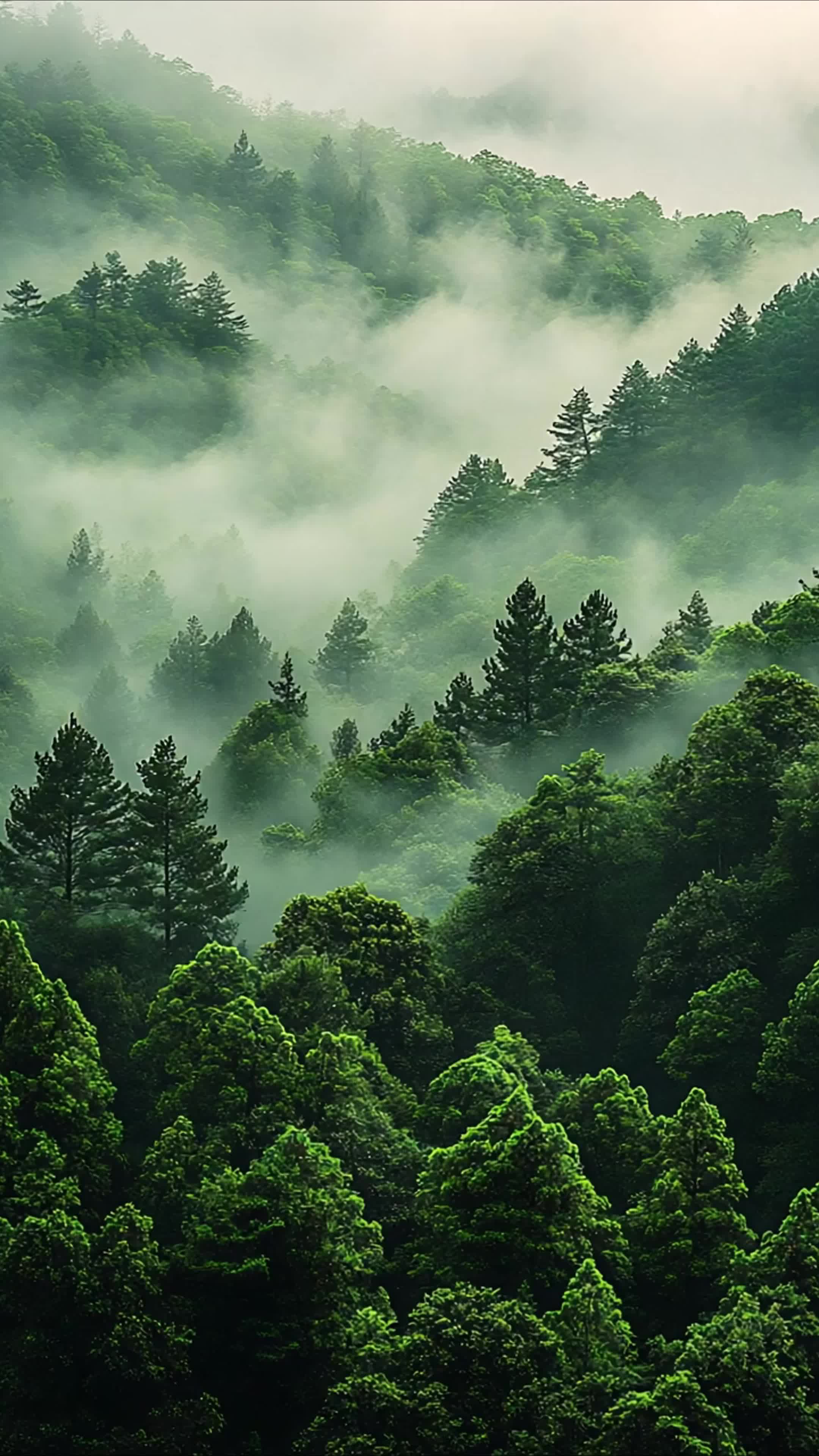 4k森林大山烟雾缭绕视频视频特效素材