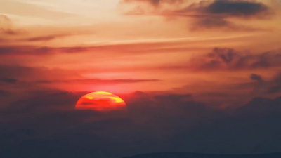 航拍延时日出太阳升起空镜转场视频实拍视频素材
