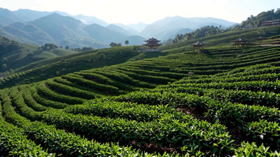 云南旅居实拍视频素材航拍云南中华普洱茶博览苑