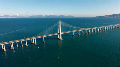 港珠澳大桥跨海大桥建筑航拍