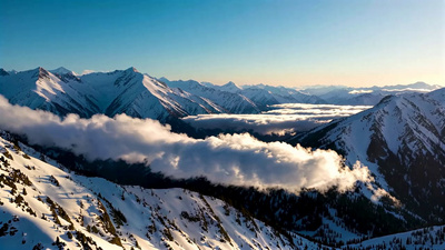 新疆天山雪山云海翻腾延时