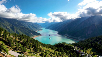 航拍云南长江第一湾大好河山