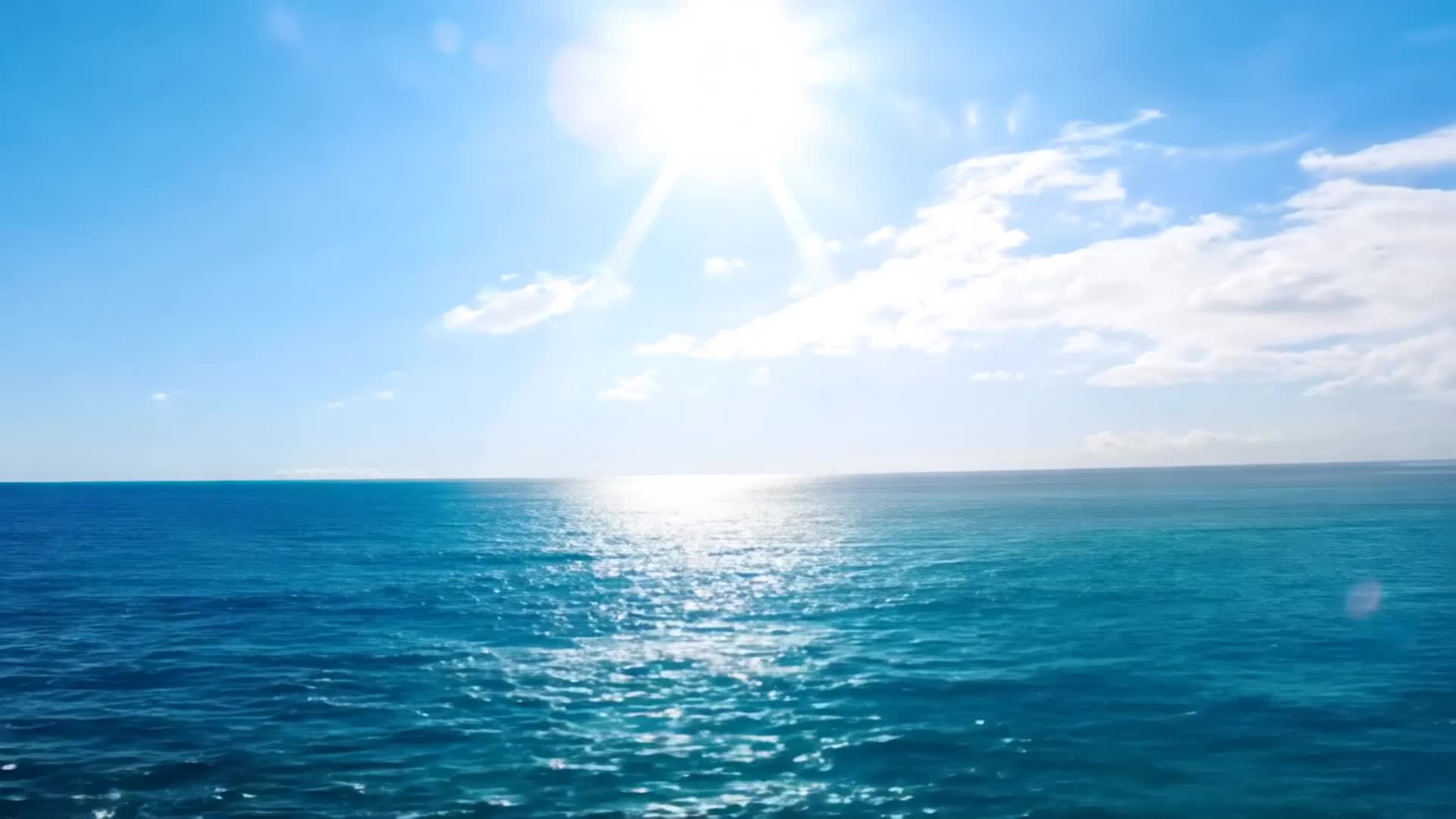 蓝天白云阳光大海太阳视频实拍视频素材视频特效素材