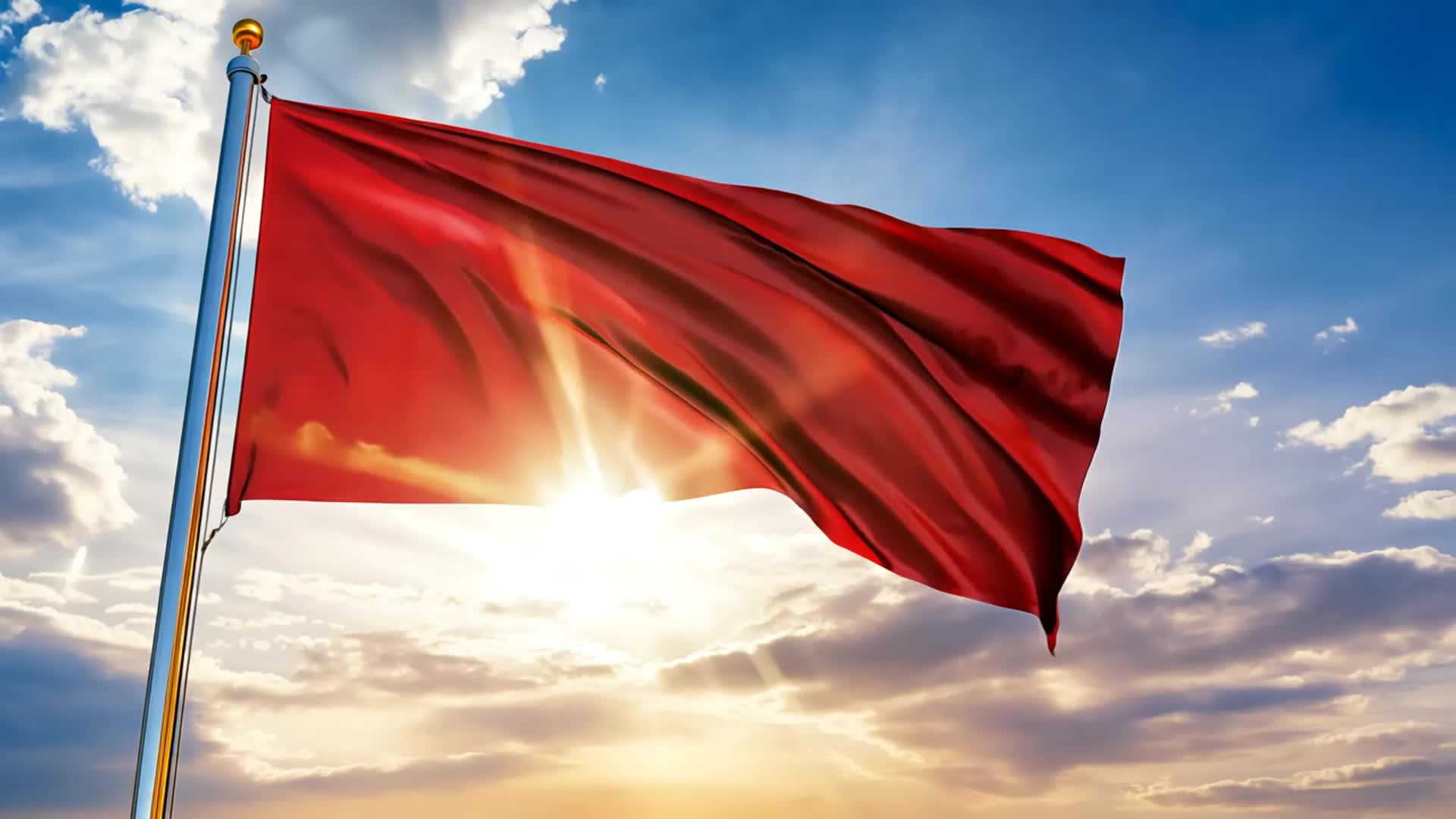 红旗旗帜红色旗帜建党视频实拍素材视频特效素材