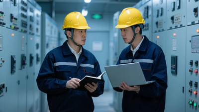 实拍视频素材电力工程师现场巡检工业工厂素材