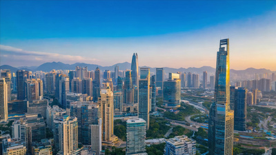 深圳城市CBD高楼全景AI视频素材