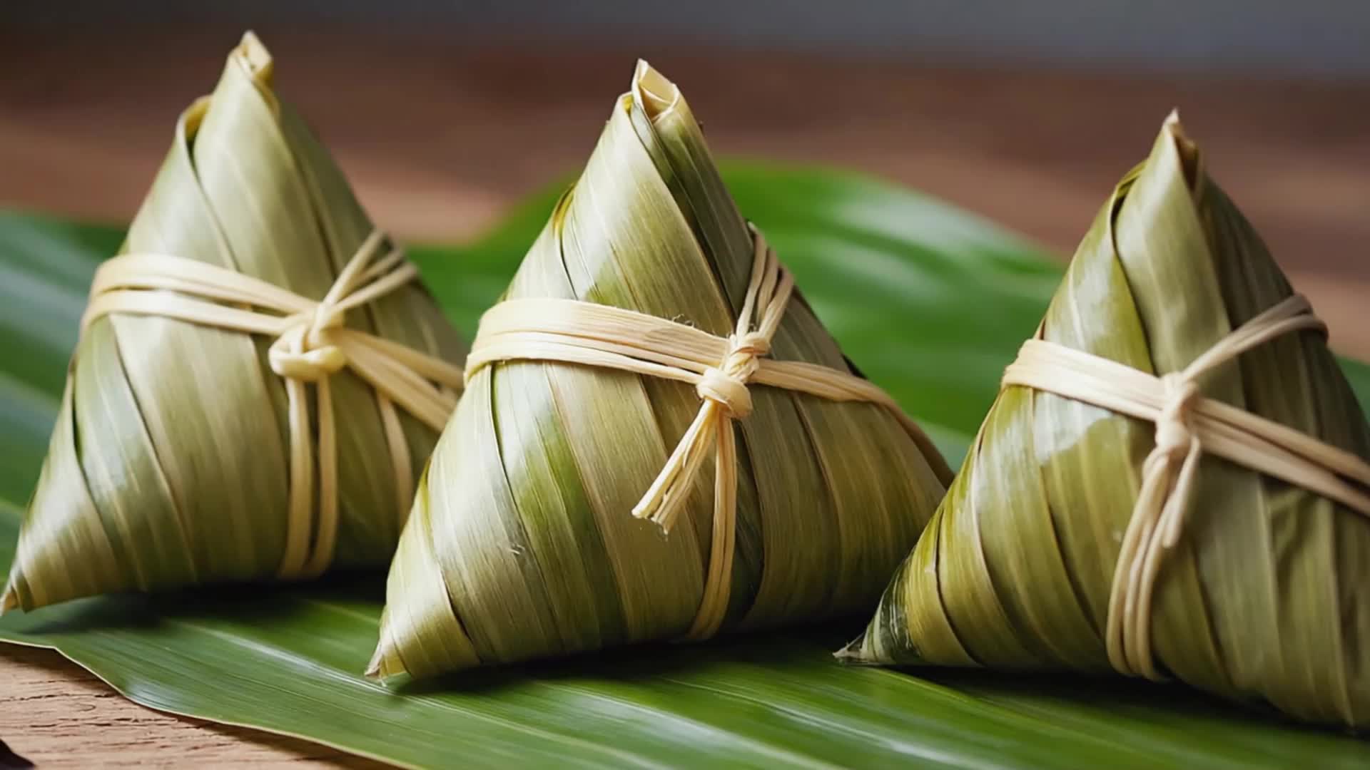 端午节粽子节日食品粽叶视频实拍视频素材视频特效素材