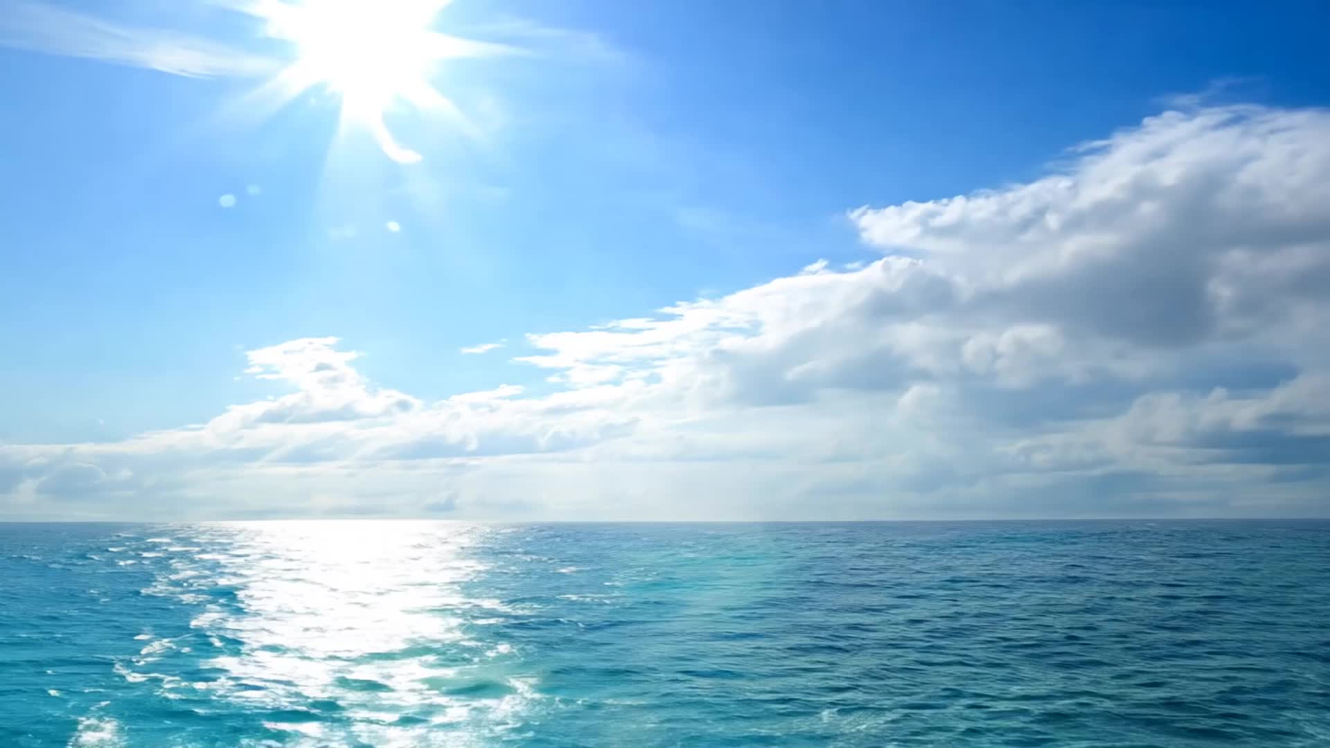 晴空万里蓝天白云阳光大海视频素材实拍素材视频特效素材
