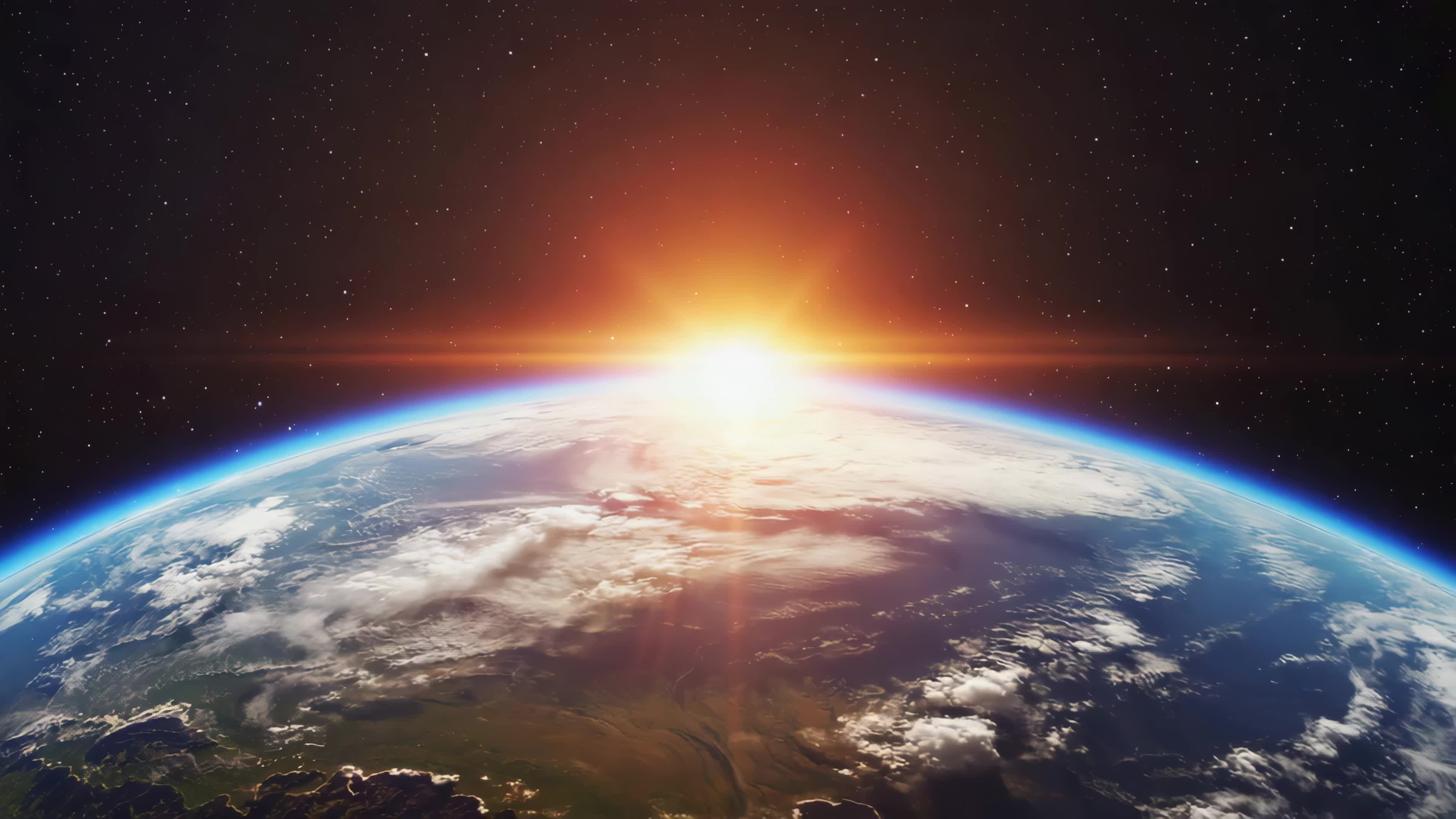太空视角地球日出景观