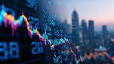 4K金融行业投资理财K线图