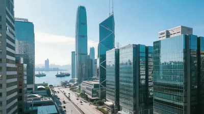实拍视频素材航拍香港中环金融中心CBD视频素材
