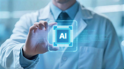 ai视频实拍视频素材全息未来实验室机器人ai时代科研技术