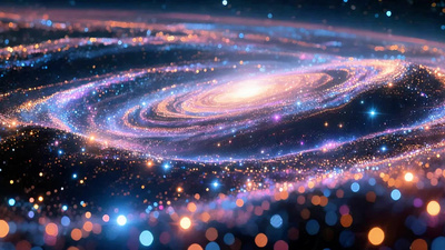 唯美浪漫宇宙星空星河粒子素材
