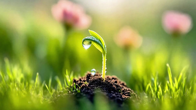 实拍视频素材嫩芽破土生根发芽成长嫩苗开花结果