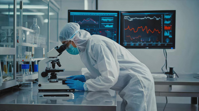 ai视频实拍视频素材科研人员实验室使用显微镜实验ai视频视频实拍