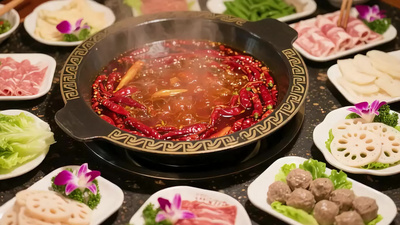 实拍重庆四川火锅传统美食视频实拍视频素材