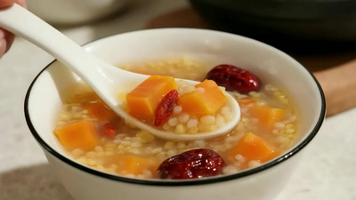 实拍南瓜小米粥传统秋季美食实拍素材