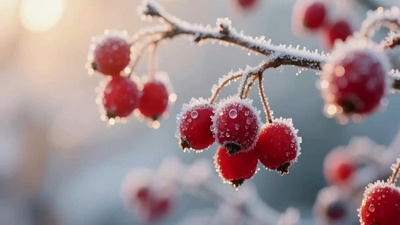 冬天雪景霜降立冬大寒下雪雪花视频
