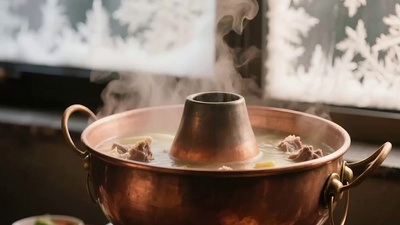舌尖上的美食老北京铜锅涮肉吃火锅