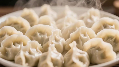 实拍视频素材传统美食饺子吃饺子手工包饺子
