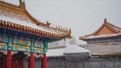 实拍冬天故宫古建筑雪景实拍视频素材