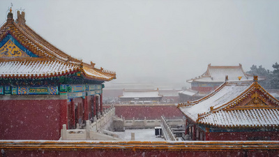 北京故宫古建筑雪景实拍视频实拍