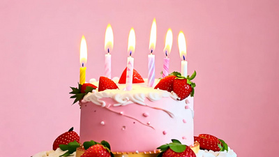 糕点蛋糕生日蜡烛背景视频