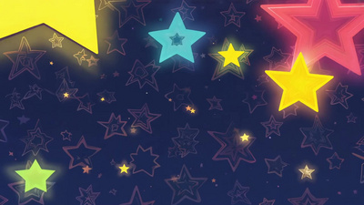 星星背景动态卡通五角星视频