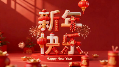 红色实拍视频素材新年快乐的红色背景视频