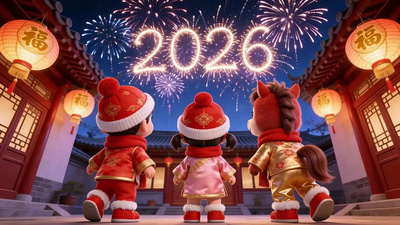 2026卡通新年祝福