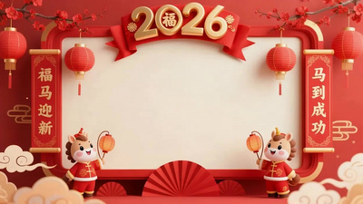 2026马年春节祝福边框