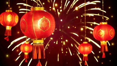 新年小年实拍视频素材新年小年春节灯笼喜庆视频