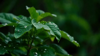 自然雨景雨季下雨视频雨水实拍素材