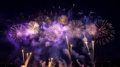 夜空夜景烟花小年焰火视频视频实拍