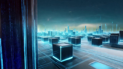 数据实拍视频素材科技矩阵数据流动蓝色视频