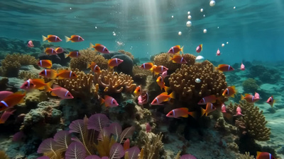 大海实拍视频素材大海海底珊瑚鱼群生物视频视频实拍