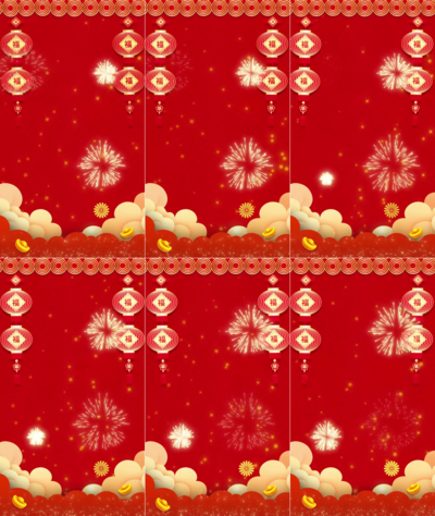 新年小年实拍视频素材原创竖屏喜庆新年春节灯笼祥云红色节日视频背景