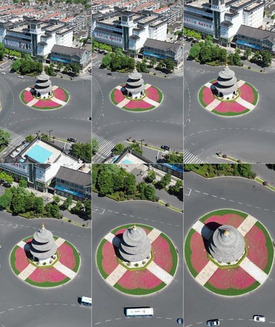 竖版航拍江苏扬州文昌阁地标建筑