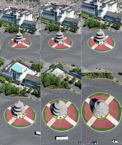 竖版航拍江苏扬州文昌阁地标建筑