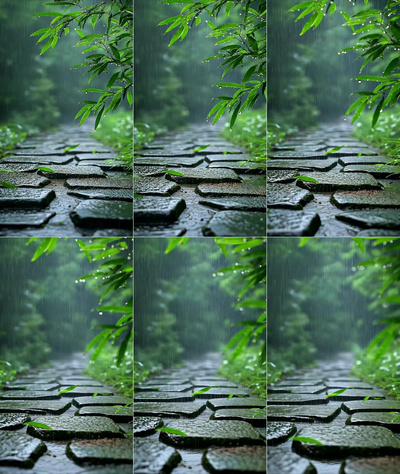 4k绿植清明小雨视频