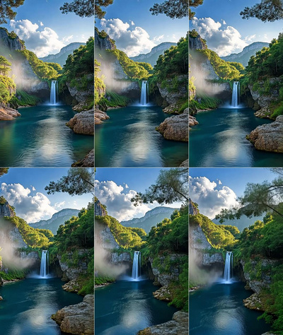 4k瀑布风景河流视频实拍