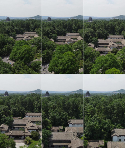 竖屏航拍湖南长沙刘少奇故居5A景区实拍视频素材