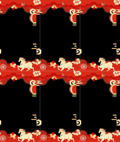 马年新年春节新春打卡边框拍照框竖版框红色视频拜年边框