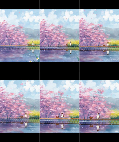 春天景色主题之油菜花与樱花风景视频背景