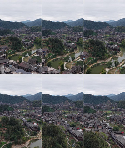 竖屏航拍广西柳州程阳八寨5A景区航拍实拍视频素材