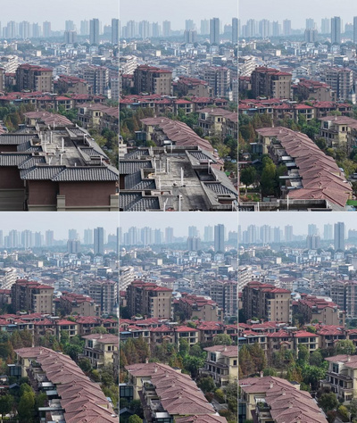 竖屏航拍城市别墅住宅小区航拍实拍视频素材