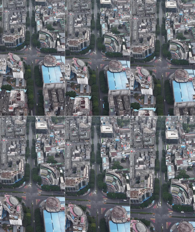 竖屏航拍俯拍桂林城市交通视频实拍