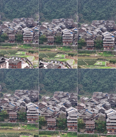 实拍视频素材竖屏航拍侗族特色建筑程阳八寨风景航拍实拍素材