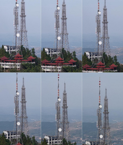 竖屏航拍高山5G信号塔航拍实拍素材