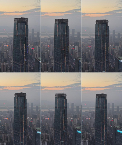 竖屏航拍长沙晚霞夜景航拍实拍素材